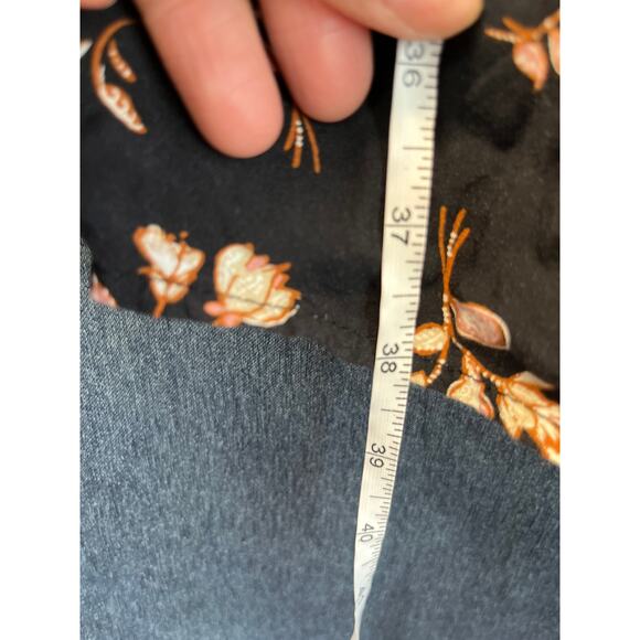 Old Navy Womens XL Black/Brown/Pink Floral Print V Neck Rayon Dress BOHO/Fairy - Picture 7 of 9